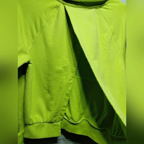 Athleta Moonrise Lime Green Open Black Athletic Hoodie Neon size Small - Picture 6 of 10